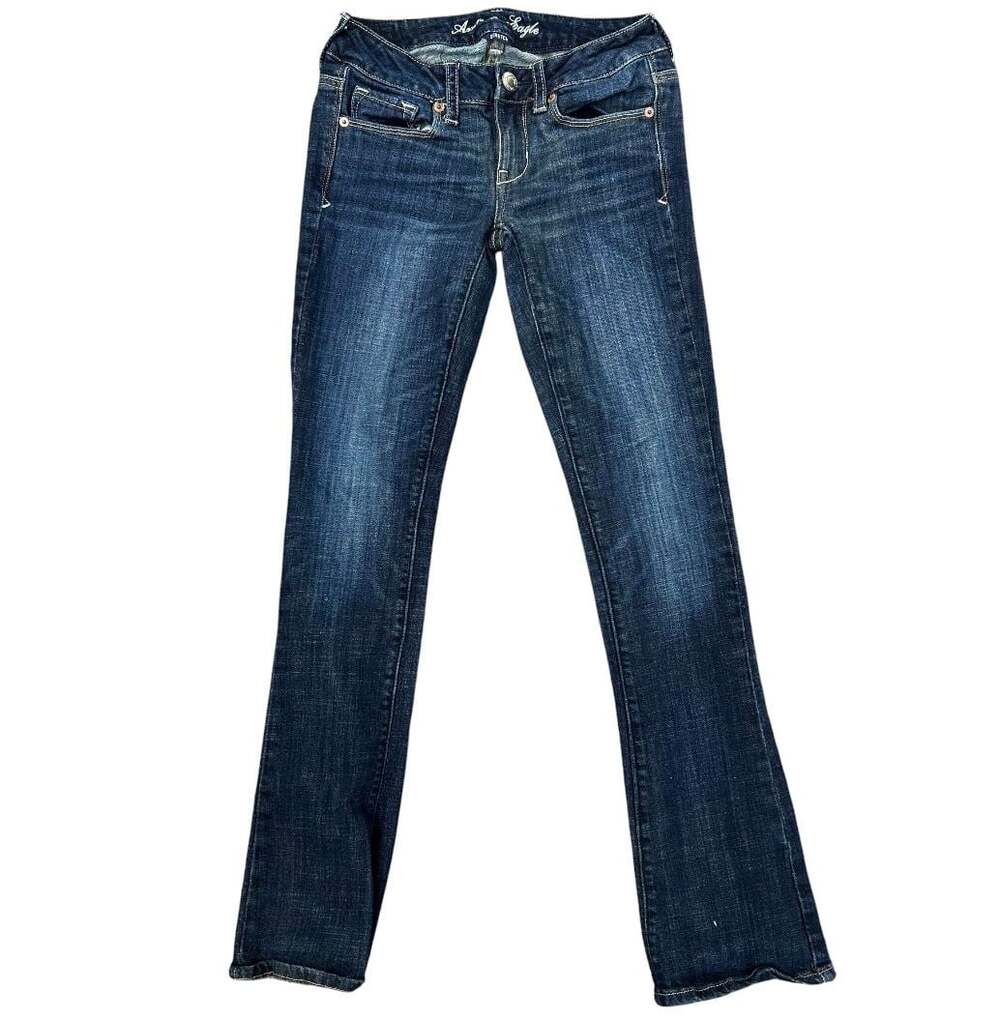 American Eagle Skinny Stretch Jeans Sequin Pocket  Size 2 Short Y2K